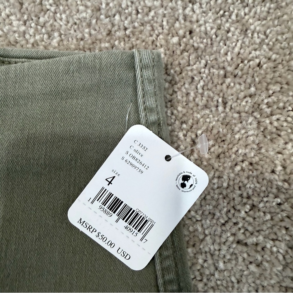 NWT Free People Olive Corduroy Mini Skirt Retro Festival Y2K Skirt Size 4 - Picture 5 of 5